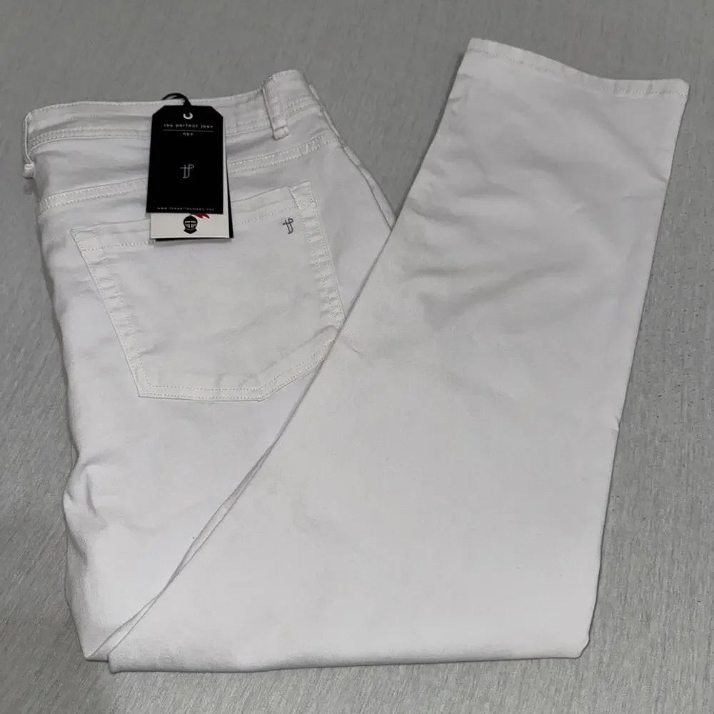 tpj The Perfect Jean Men Slim Thick Fit White Stretch Denim 40x28 NWT